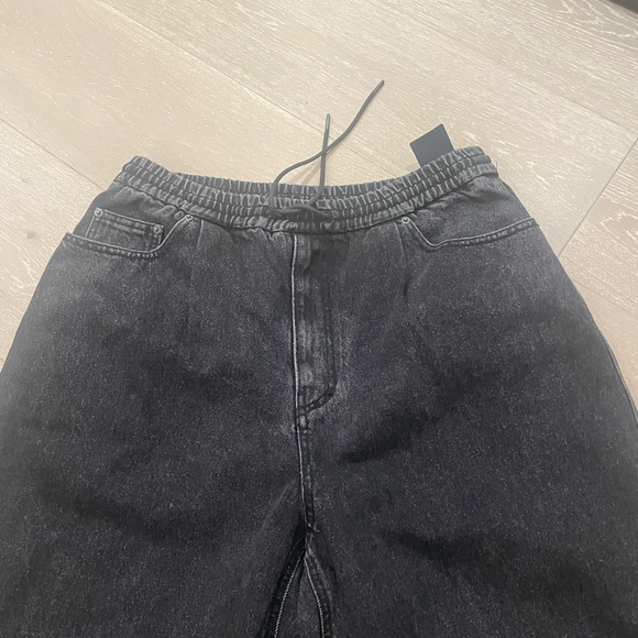 NWT Juun.J Wide Leg Drawstring Jeans Black Sz 48 (38 US) - Picture 7 of 10